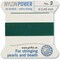 Griffin Nylon Bead Cord Perlseide – Size 2 (0.45mm) – 2 Meters per Card – Stainless Steel Needle Attached – for Knotting Pearls, Gemstones, Crystals and Beads